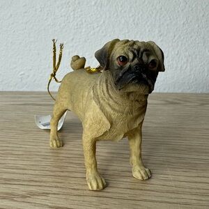 The JWM‎ Collection Resin 3D Realistic Pug Dog Christmas Ornament 2.75”